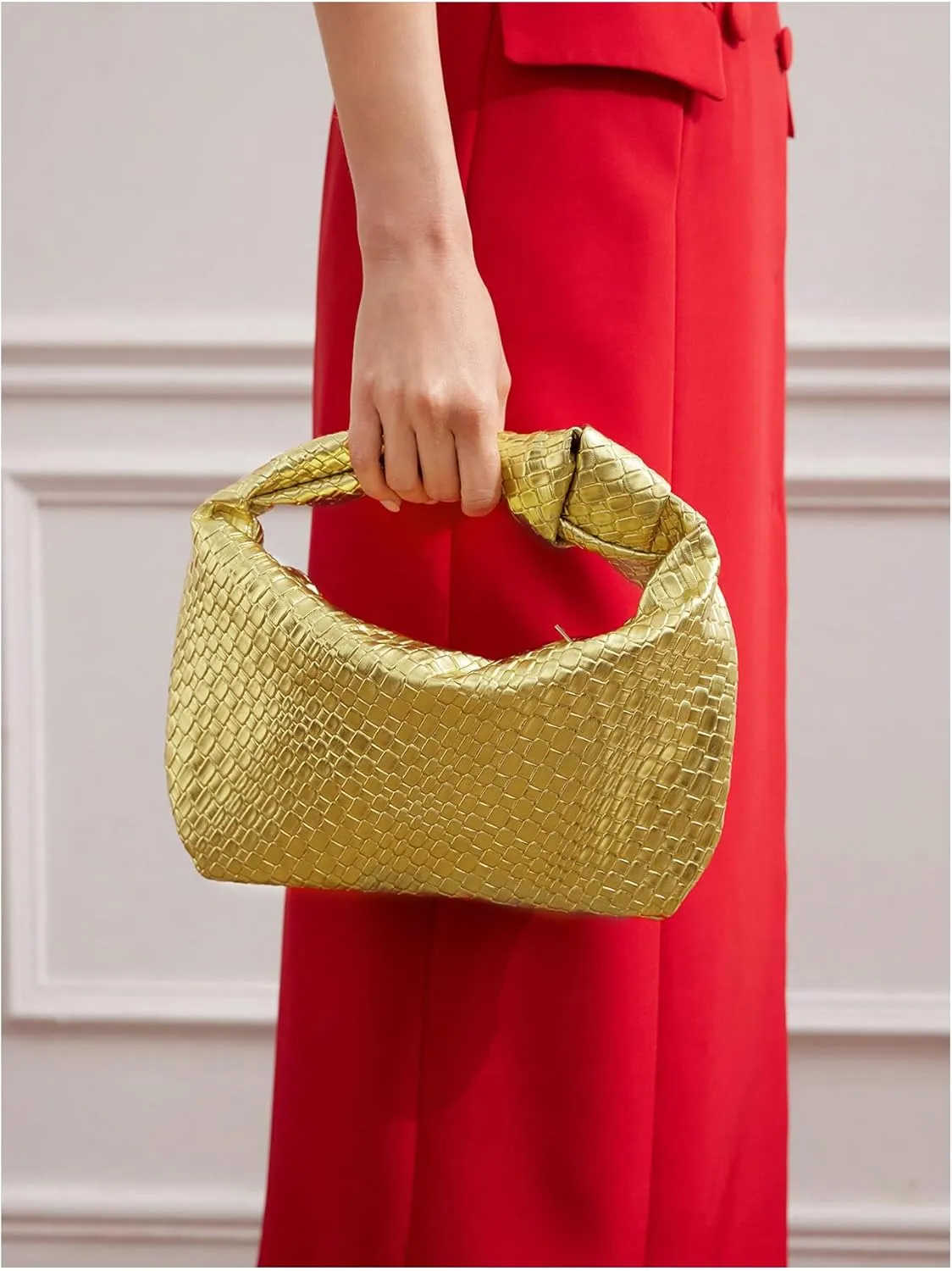 Verdusa Women's Hobo Bags Zipper Handbags Knot Strap Leather Shoulder Bag Evening Clutch Purse