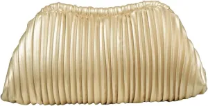 Verdusa Women's Ruched Clutch Purses Makeup Bag Pleated PU Leather Evening Handbags