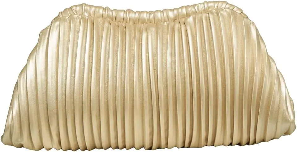 Verdusa Women's Ruched Clutch Purses Makeup Bag Pleated PU Leather Evening Handbags