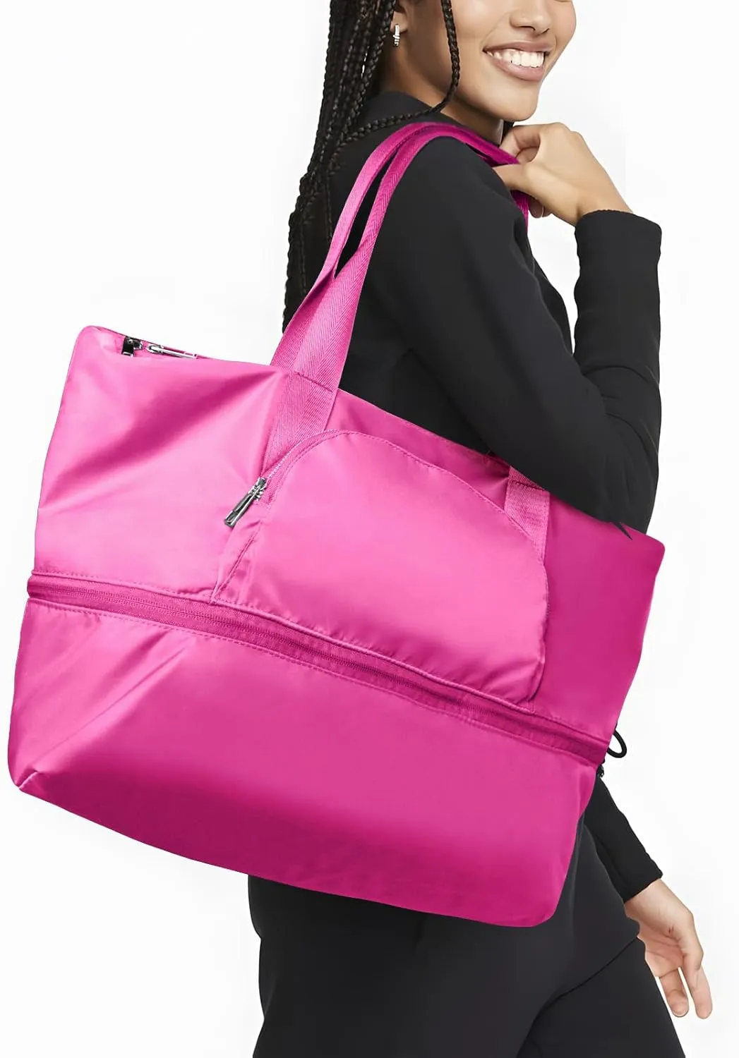 viewm Tote Bag for Women, 27L Expandable Large Travel Tote Bag with Zipper LuLu City Adventurer Lemon Bag for Shopping Work