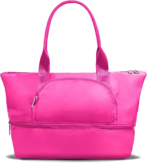 viewm Tote Bag for Women, 27L Expandable Large Travel Tote Bag with Zipper LuLu City Adventurer Lemon Bag for Shopping Work