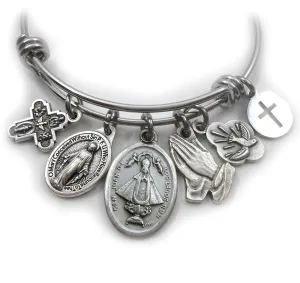 Virgen de San Juan de Los Lagos Bangle Bracelet, Virgin Mary, Our Lady, Catholic Jewelry Gift