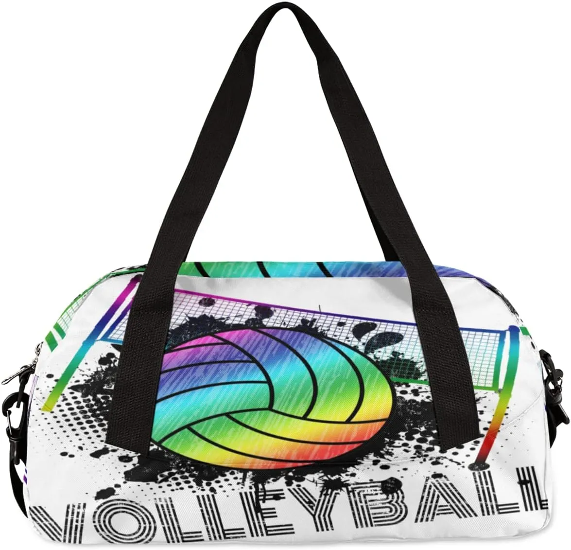 Volleyball Sport Ball Gym Duffel Bag for Women Men - Small Travel Sports Getaway Overnight Weekender Workout Dance Bag for Boys Girls Kids Teens
