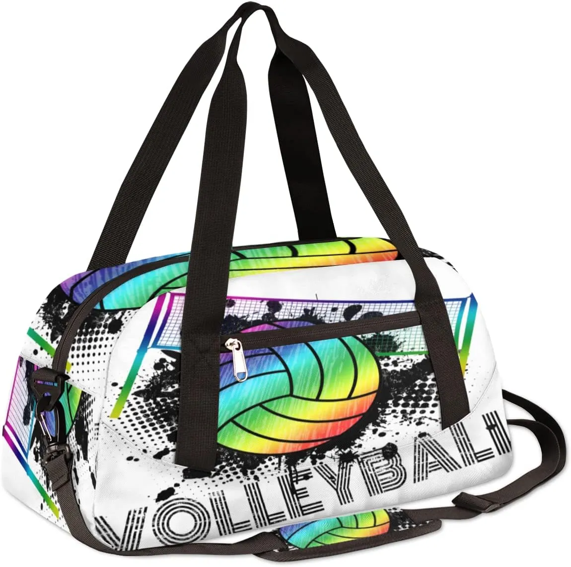 Volleyball Sport Ball Gym Duffel Bag for Women Men - Small Travel Sports Getaway Overnight Weekender Workout Dance Bag for Boys Girls Kids Teens