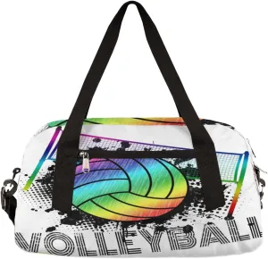 Volleyball Sport Ball Gym Duffel Bag for Women Men - Small Travel Sports Getaway Overnight Weekender Workout Dance Bag for Boys Girls Kids Teens
