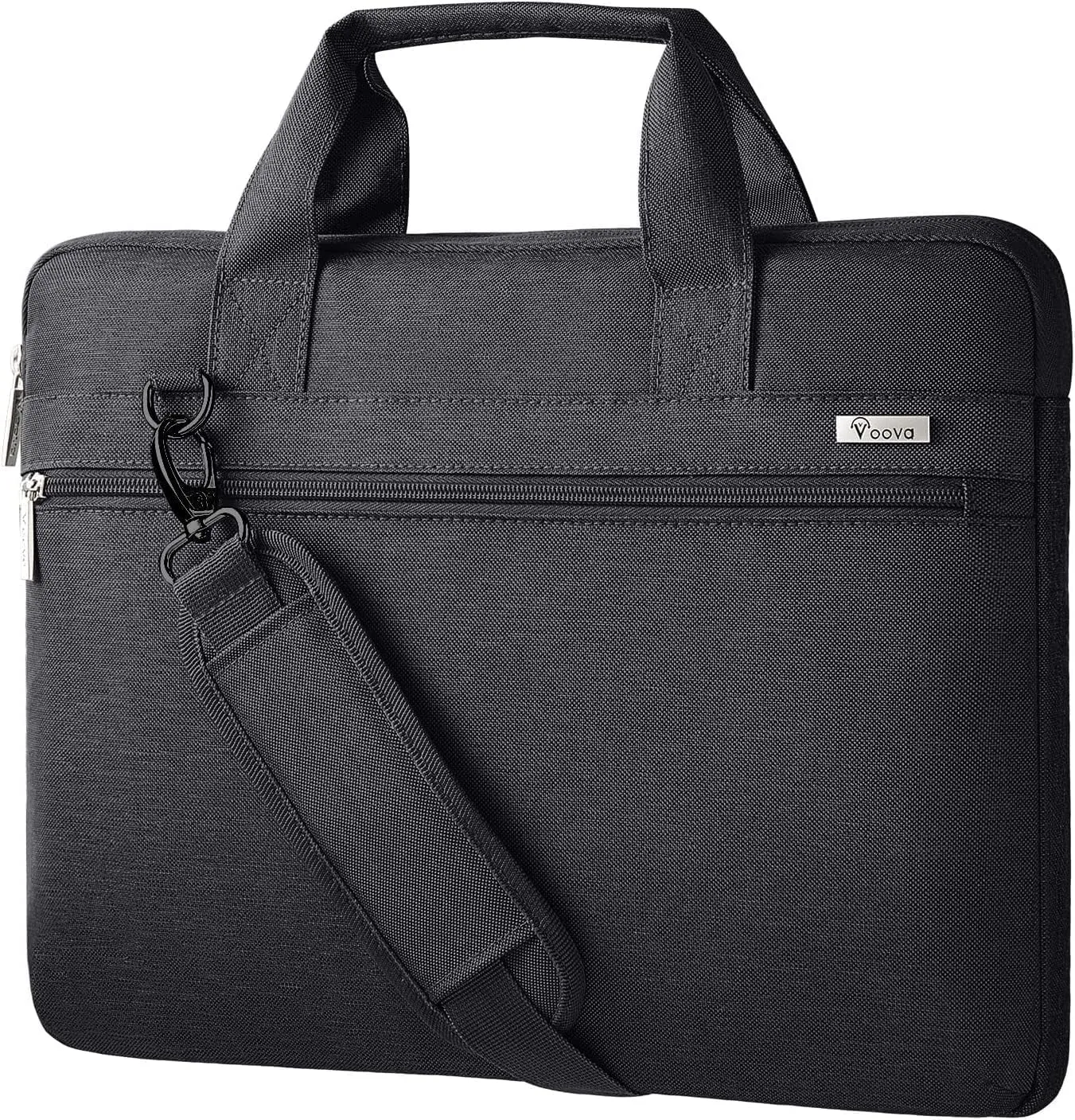 Voova Laptop Bag 17 17.3 Inch, 360° Protective Laptop Case Sleeve with Shoulder Strap Compatible with 17-18 Inch Lenovo Asus Acer Dell Hp, Waterproof Computer Bag Slim Briefcase for Men Women, Black