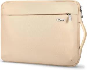 Voova Laptop Sleeve Case 15.6 16 Inch with Handle, 360° Protective Waterproof Slim Computer Bag Cover Compatible with MacBook Pro M2/M3/M4 16, HP Acer Lenovo Yoga ThinkPad Asus Laptop, Beige