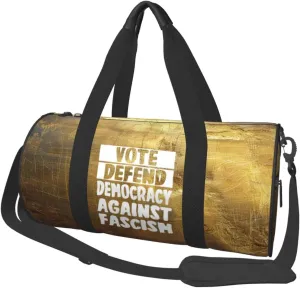 Vote Defend Democracy Against Fascism Duffel Bag Gym Bag Travel Sports Tote Large Foldable Beach Swim Yoga6
