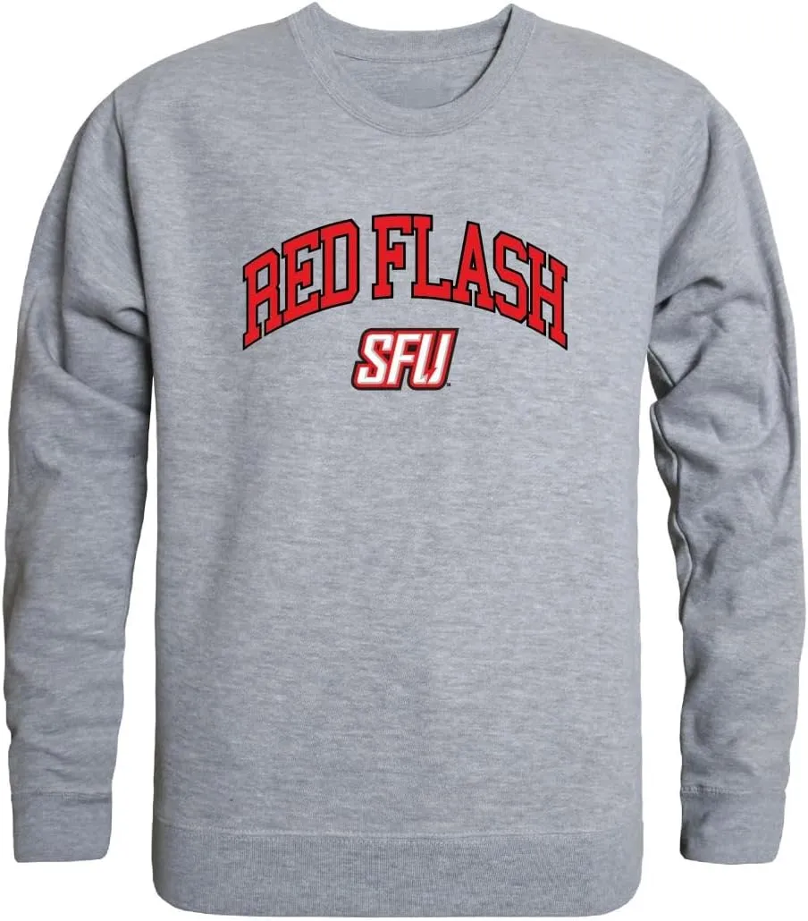 W Republic Saint Francis University Red Flash Campus Crewneck Sweatshirt Heather Grey Medium