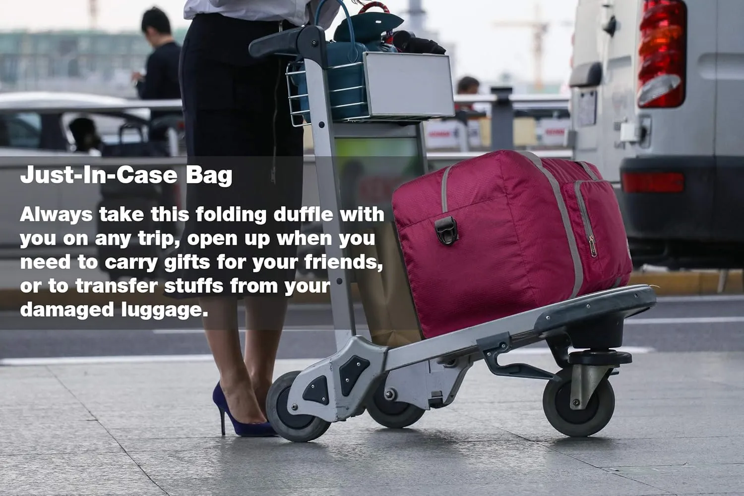 WANDF Foldable Travel Duffel Bag 60-120L Duffle Carry on for Women and Men