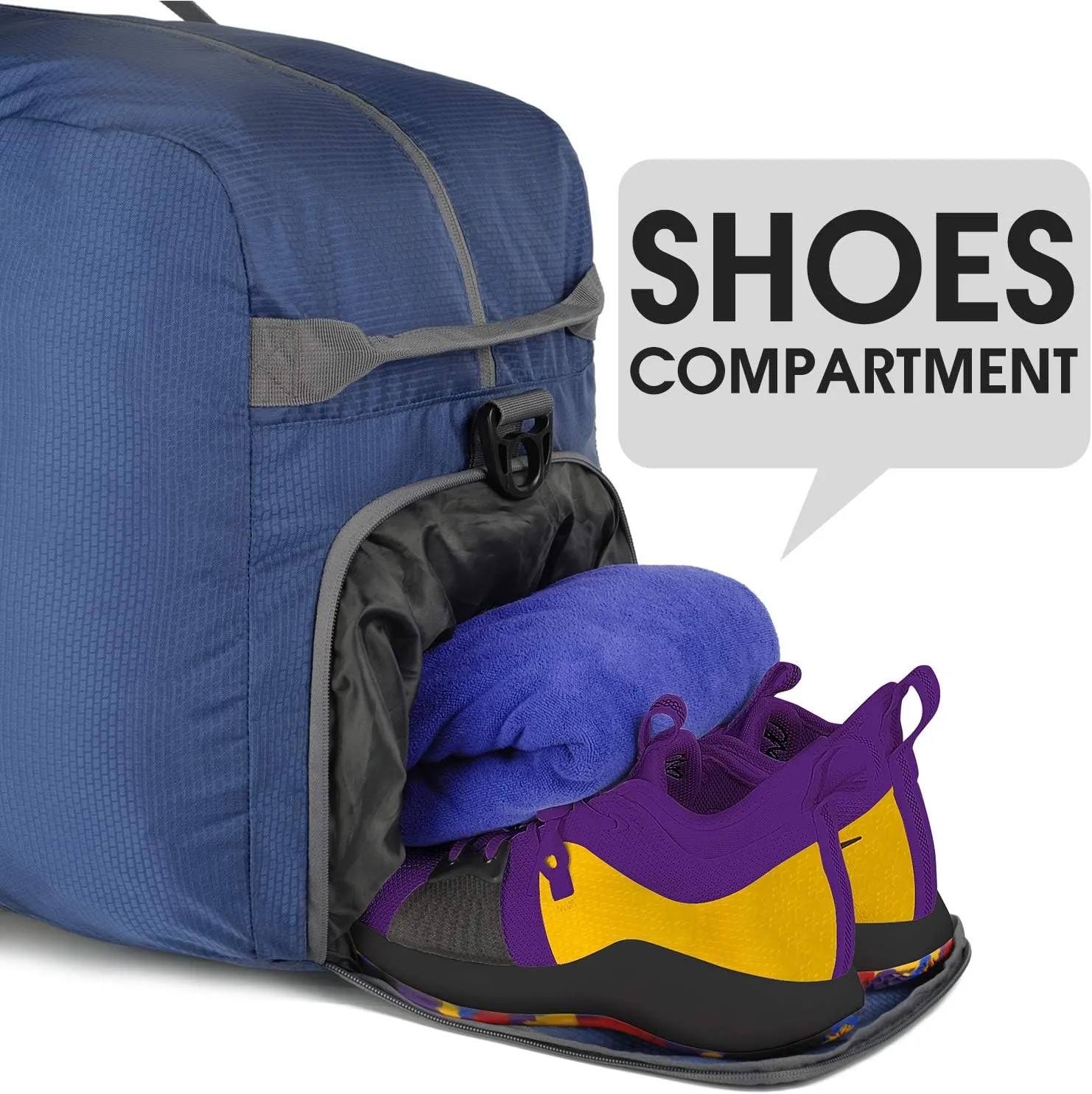 WANDF Foldable Travel Duffel Bag 60-120L Duffle Carry on for Women and Men