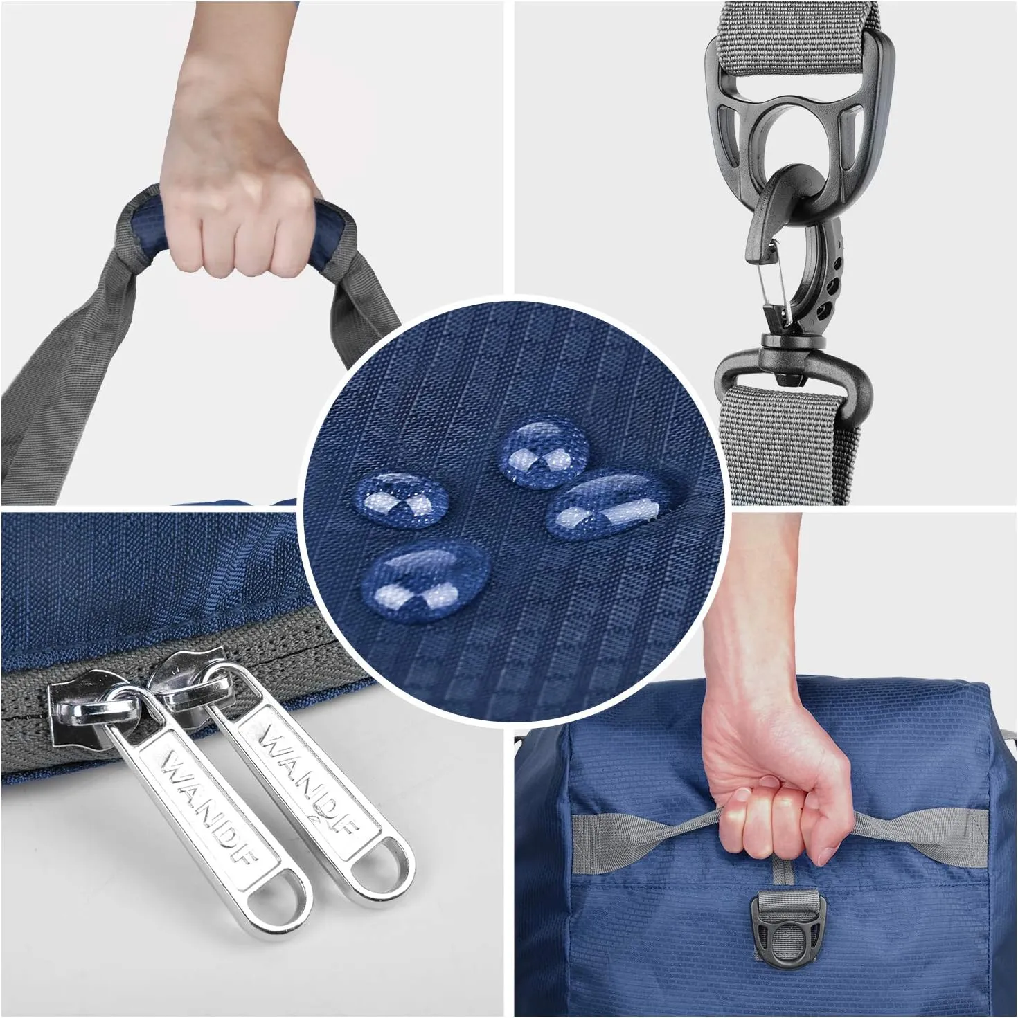 WANDF Foldable Travel Duffel Bag 60-120L Duffle Carry on for Women and Men