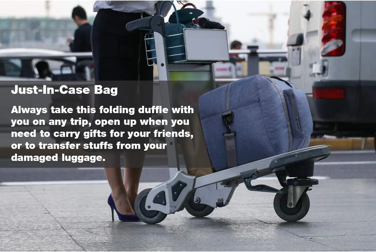 WANDF Foldable Travel Duffel Bag 60-120L Duffle Carry on for Women and Men
