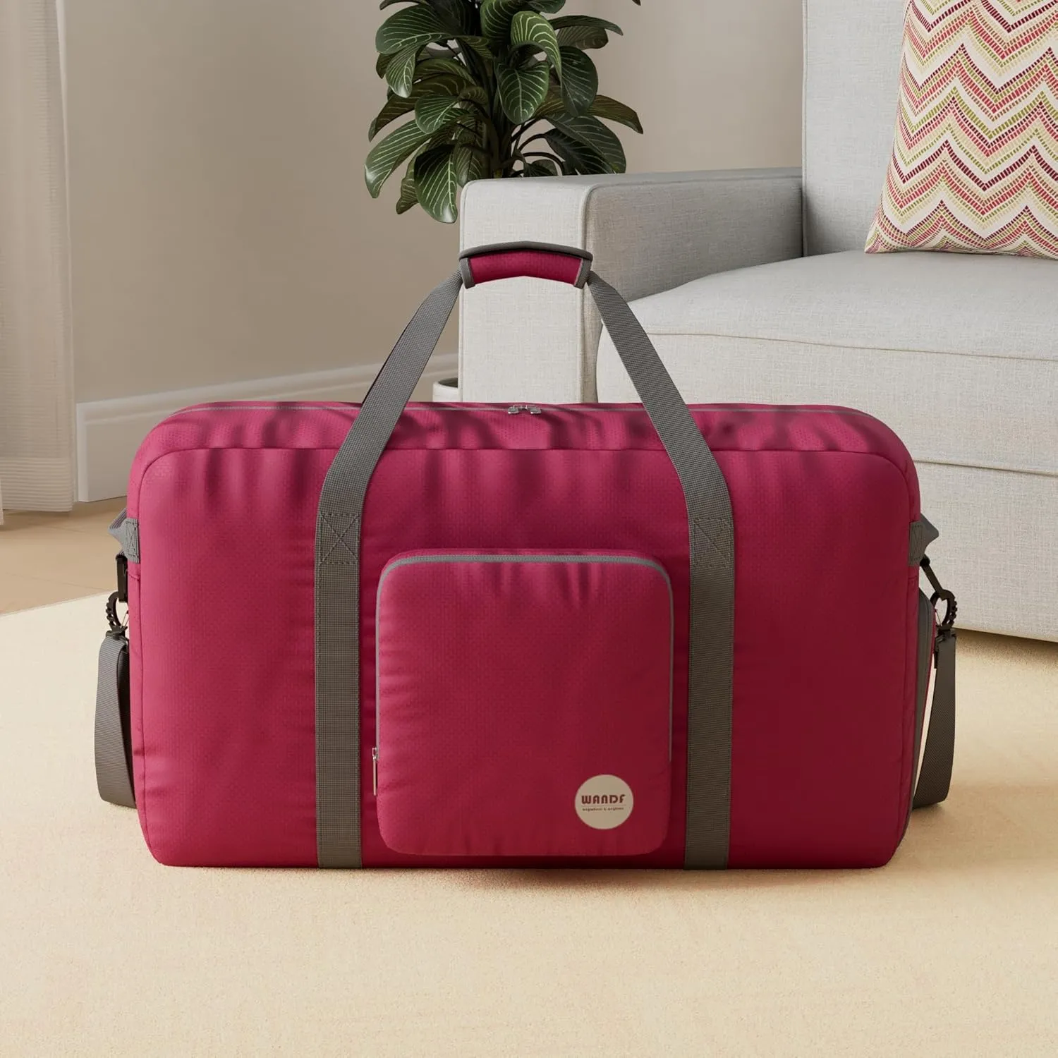 WANDF Foldable Travel Duffel Bag 60-120L Duffle Carry on for Women and Men