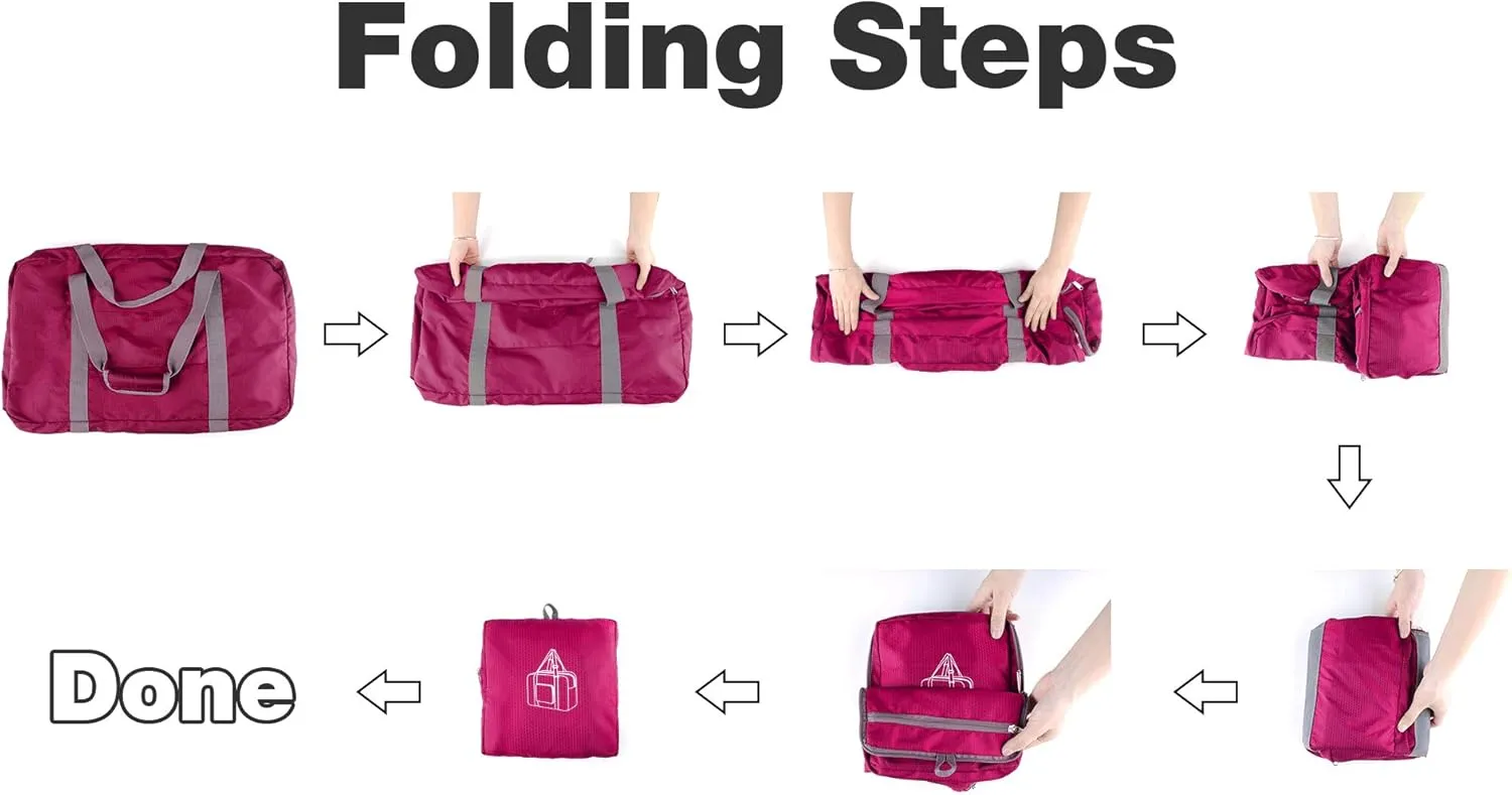 WANDF Foldable Travel Duffel Bag 60-120L Duffle Carry on for Women and Men