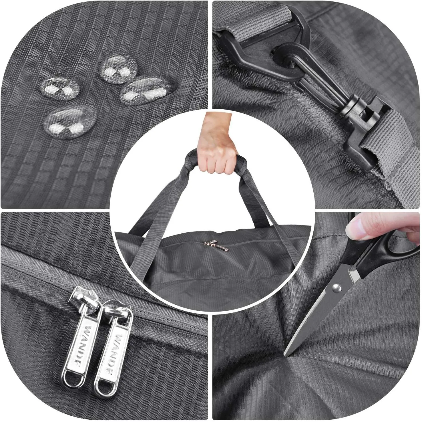 WANDF Foldable Travel Duffel Bag 60-120L Duffle Carry on for Women and Men