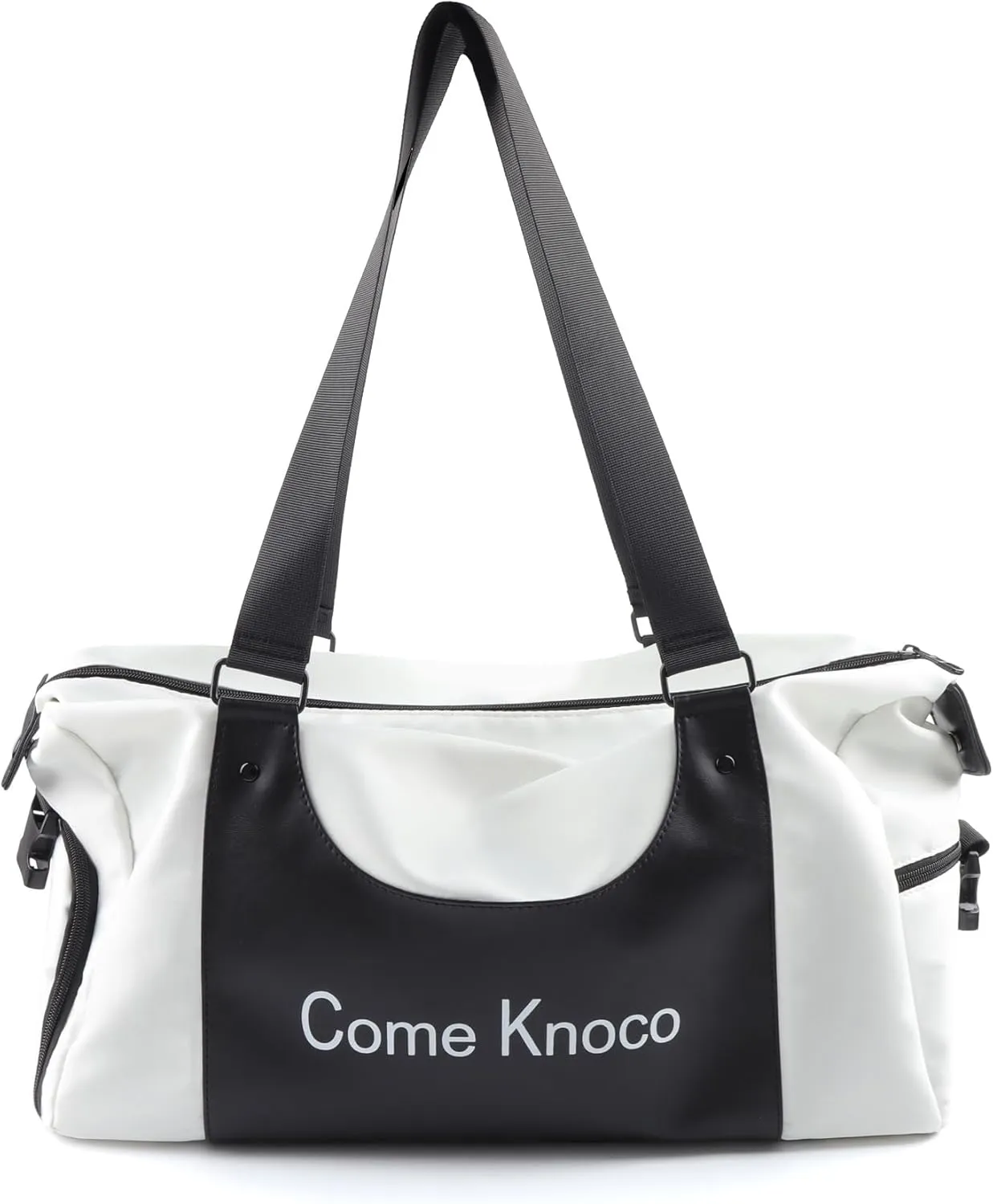 Water-Resistant Gym Bag - Sports Duffel with Shoe Compartment & Wet Pocket Unisex Travel Bag for Swimming, Yoga, Fitness Weekend Training Gear(White)