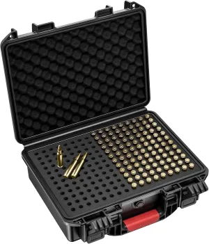 Waterproof Ammo Case - 200 Round Bullet Locking Storage Box - Mil-Spec Travel Safe for 5.56 223 Ammo/Bullet