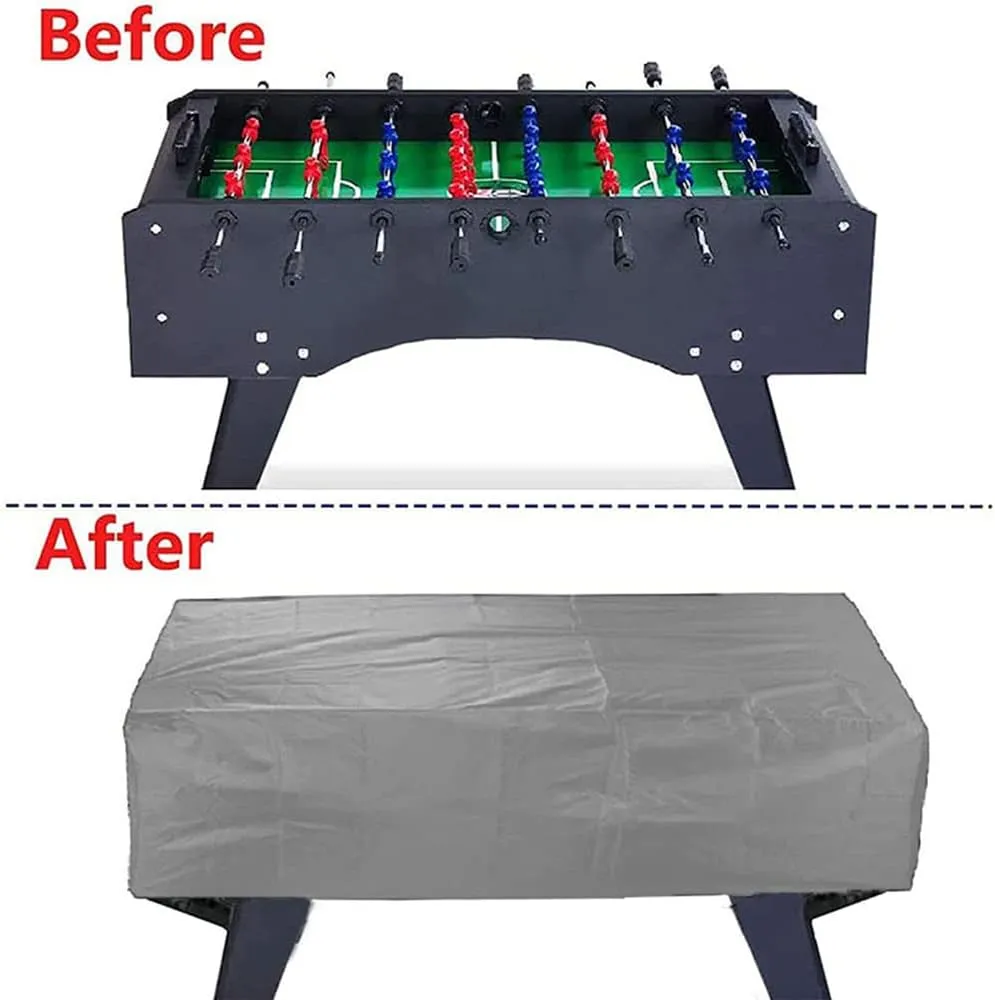Waterproof Foosball Table Cover Folding 210D/420D Dustproof with Adjustable Strap 63x45.3x19.7'', Rectangular Furniture Protection Case Durable Billiard Soccer Table Cover