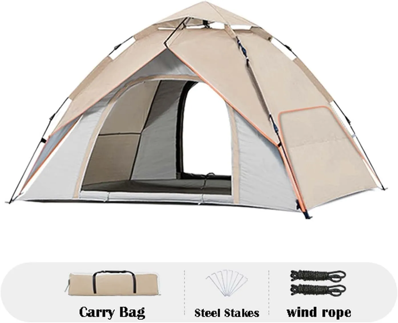 Waterproof Pop Up Camping Tent for 2-3 People, Instant Setup 60s, Windproof & Waterproof with Mesh Windows, Lightweight Portable Dome Tent for Outdoor Camping, Hiking, Family