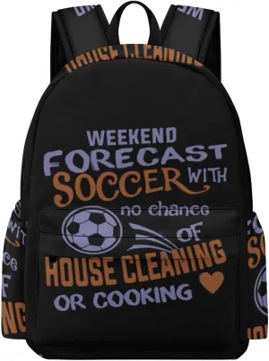 Weekend Forecast Soccer Casual Backpack Travel Hiking Laptop Business Bag for Men Women Work Camping Gym