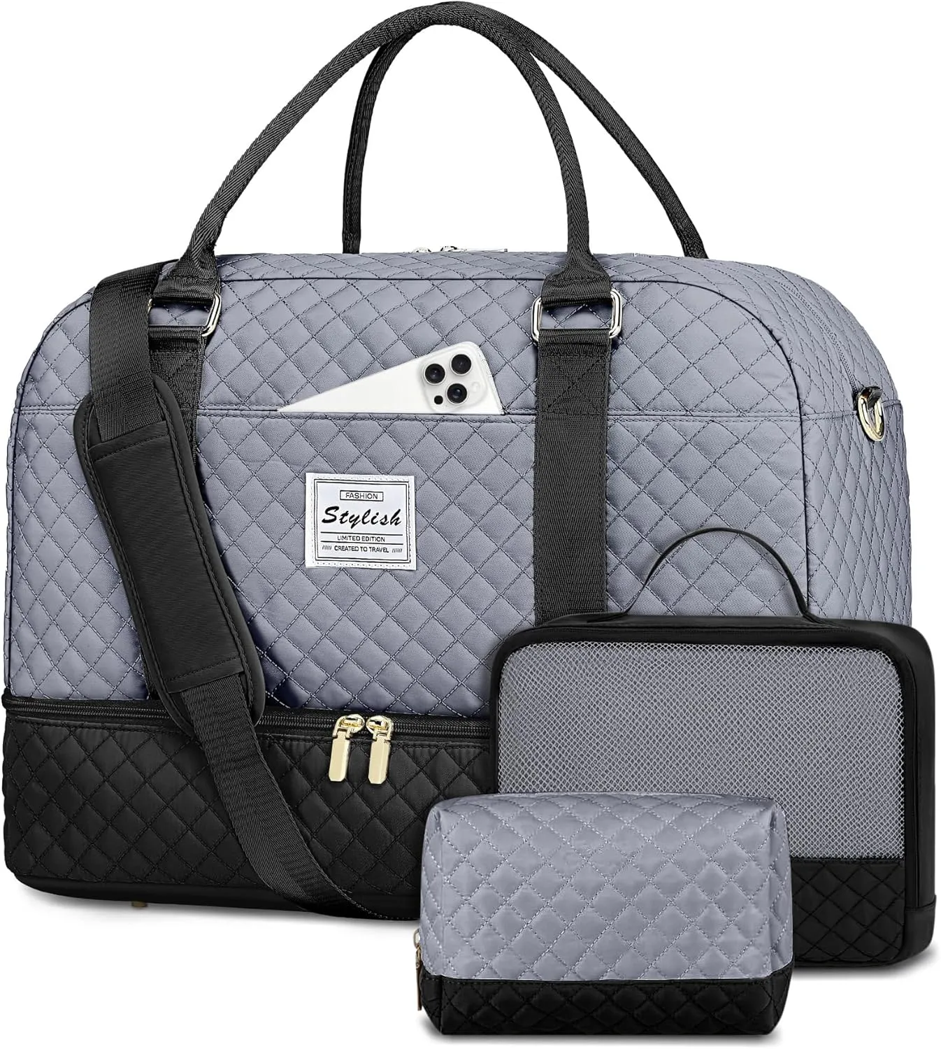 Weekender Bags for Women Travel Bag- Duffle for Women with Shoe Compartment Carry On Overnight Bag Wet Pocket Large