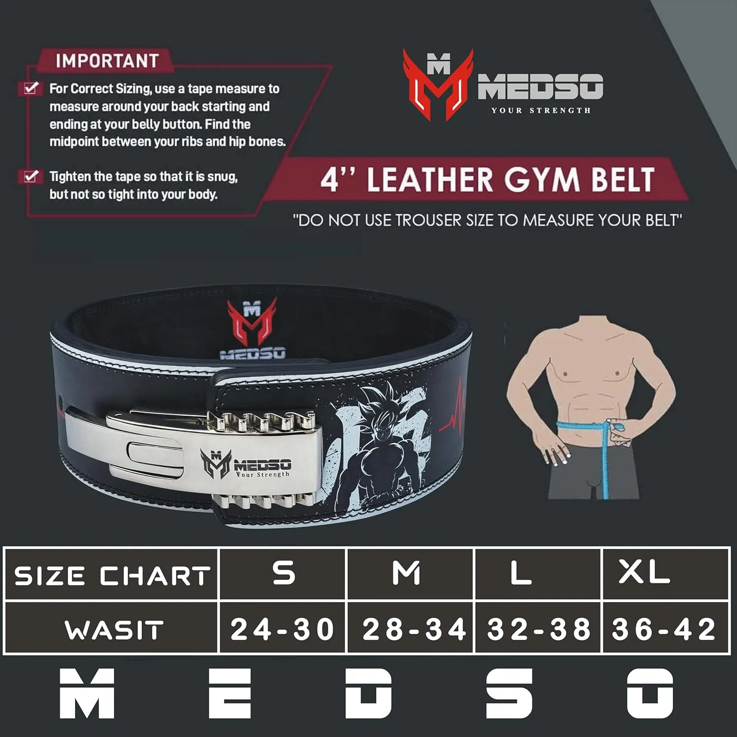 Weightlifting Belt with Ultra-Fast Locking Lever Buckle,10 MM for Powerlifting, Squat, Deadlifts, Weight Lifting,Bodybuilding,Lifting Support gym belt for Men Women