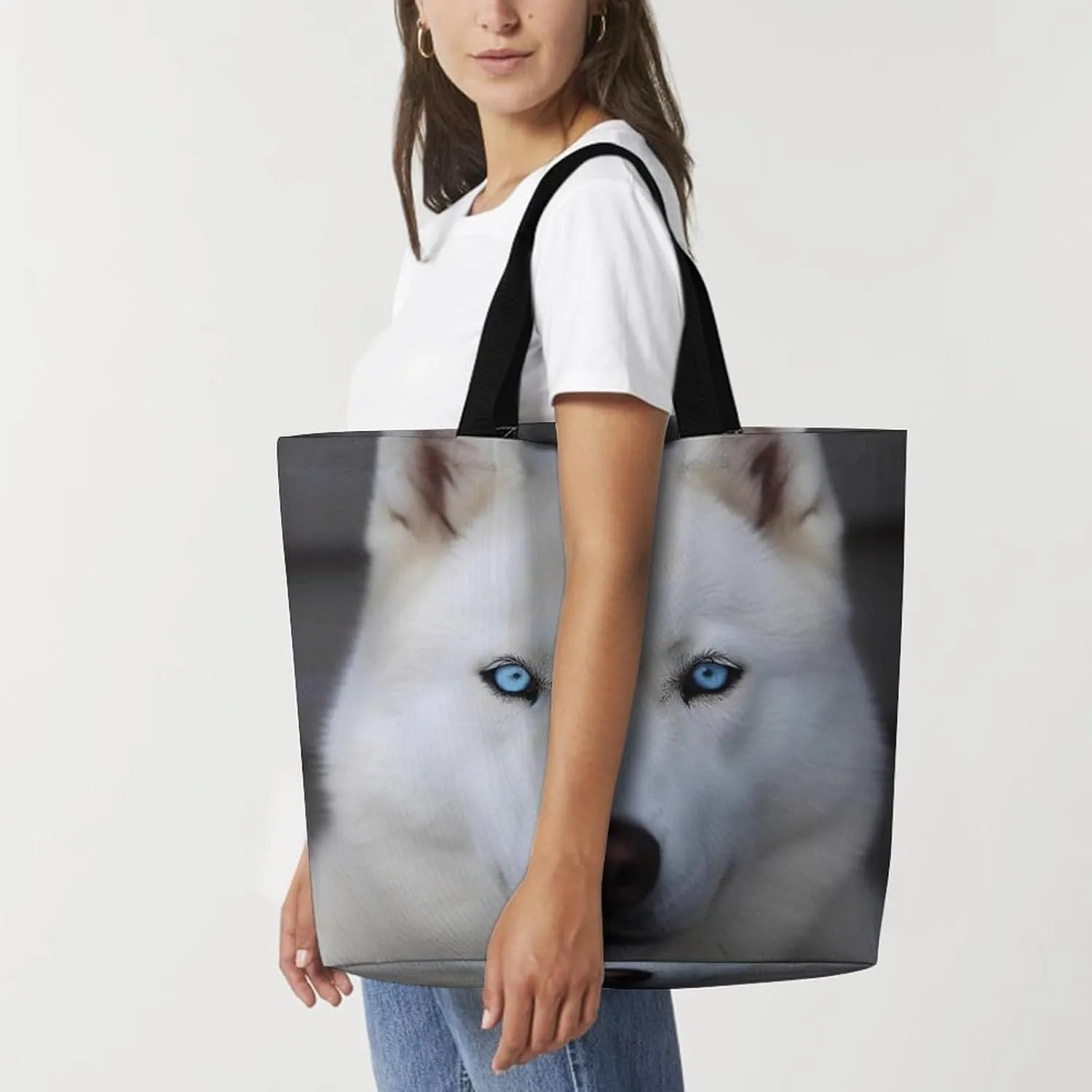 White Head Eagle Tote Bag for Women Reusable Grocery Shoulder Bags Shopping Bag for Travel, Groceries