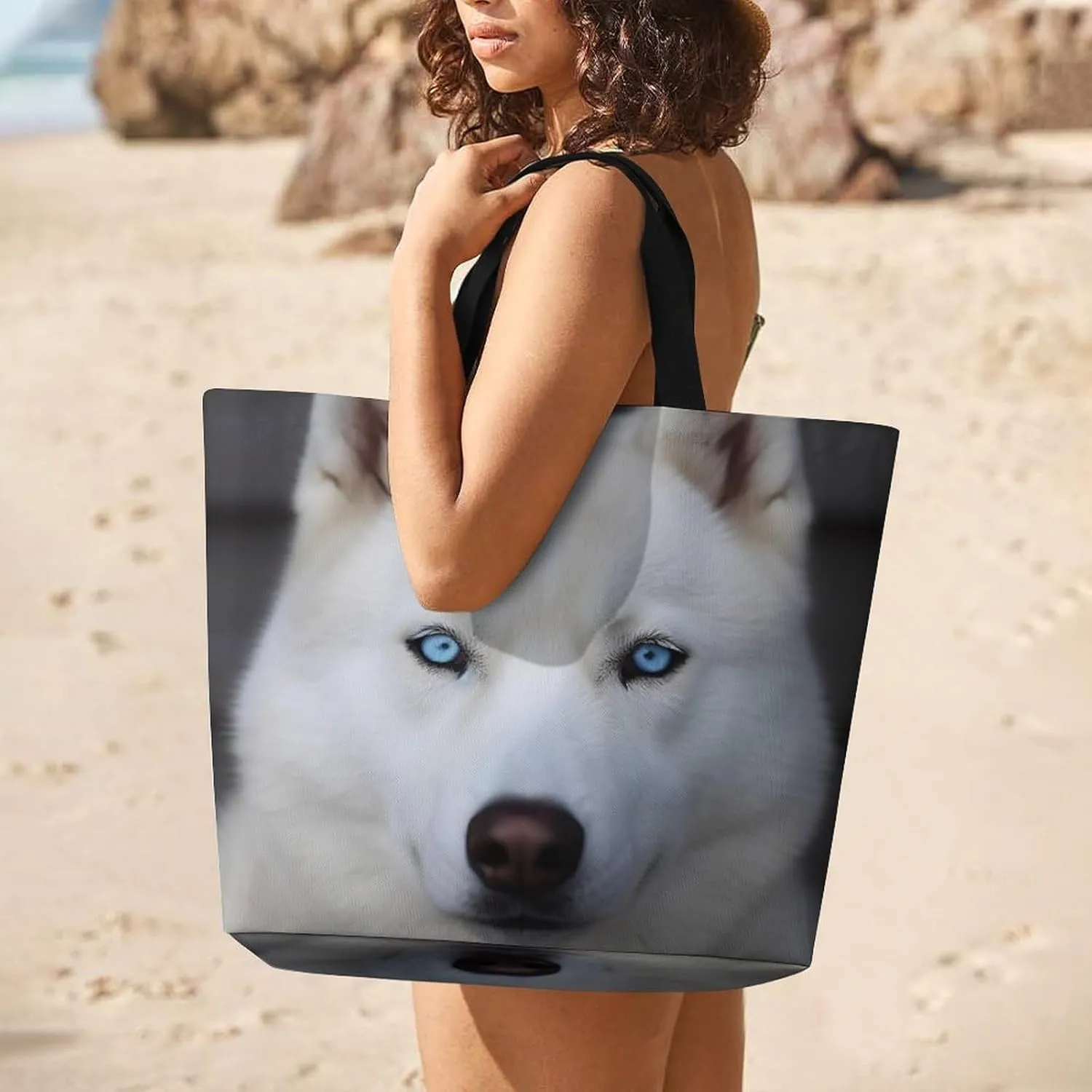 White Head Eagle Tote Bag for Women Reusable Grocery Shoulder Bags Shopping Bag for Travel, Groceries