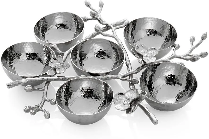 White Orchid 6 Compartment Plate