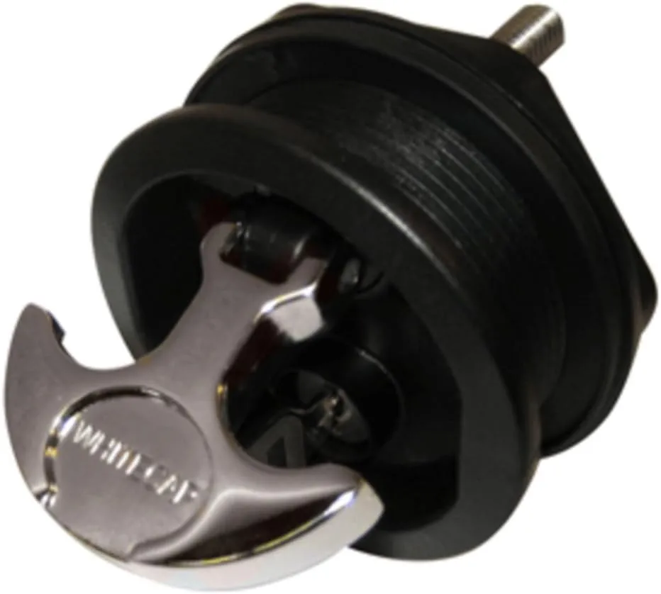 Whitecap T-Handle Latch - Chrome Plated Zamac/Black Nylon - Locking - Freshwater Use Only Marine RV Boating Accessories