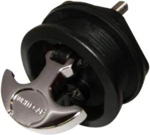 Whitecap T-Handle Latch - Chrome Plated Zamac/Black Nylon - Locking - Freshwater Use Only Marine RV Boating Accessories