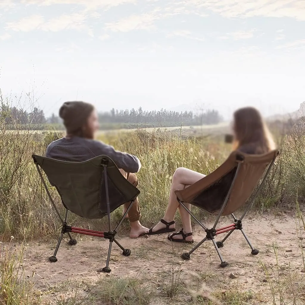 Widened Outdoor Folding Chair Portable Leisure Sketching Beach Camping Fishing Moon Chair (Vert 70.55437cm)