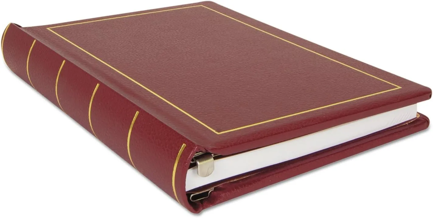 Wilson Jones Minute Book, Binder Only, Letter Size, 250 Page Capacity, Imitation Leather, Red (W396-11)