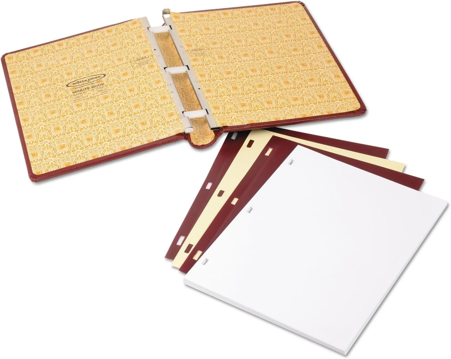 Wilson Jones Minute Book, Binder Only, Letter Size, 250 Page Capacity, Imitation Leather, Red (W396-11)