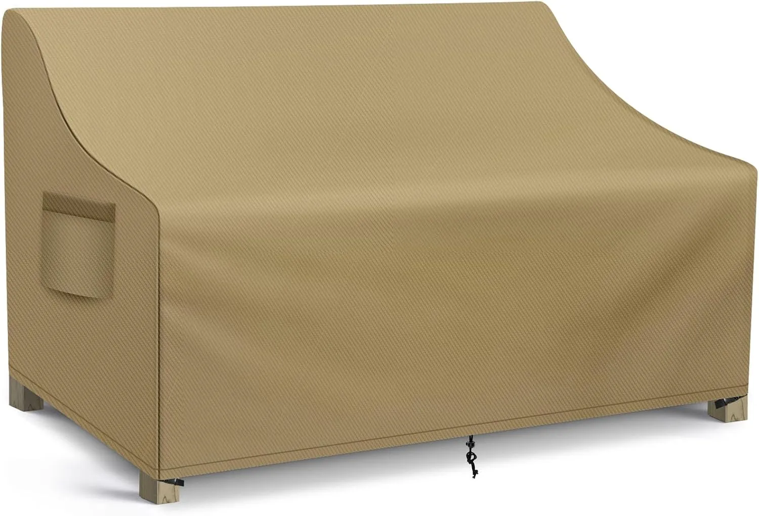 WLEAFJ Patio Sofa Cover Waterproof, Outdoor Loveseat Cover, Heavy Duty Outdoor Couch Cover, Large Lawn Patio Furniture Covers with Air Vent, 54’’ W x 37’’ D x 35’’ H, Khaki