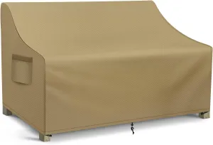 WLEAFJ Patio Sofa Cover Waterproof, Outdoor Loveseat Cover, Heavy Duty Outdoor Couch Cover, Large Lawn Patio Furniture Covers with Air Vent, 54’’ W x 37’’ D x 35’’ H, Khaki