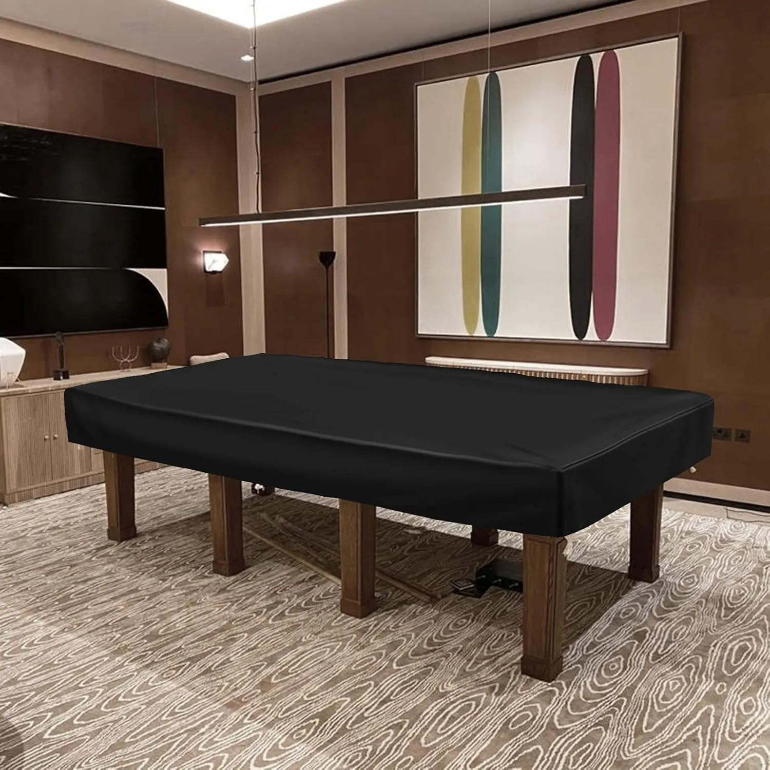 WOMACO 7 8 9 ft Billiard Table Covers Heavy Duty Waterproof 7/8/9 Foot Fitted Pool Table Cover Polyester Fabric for Snooker Billiard Table