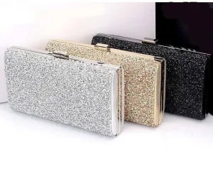 Woman Evening bag Women Diamond Rhinestone Clutches Crystal Day Clutch Wallet Wedding Purse Party Banquet Black/Gold/Silver