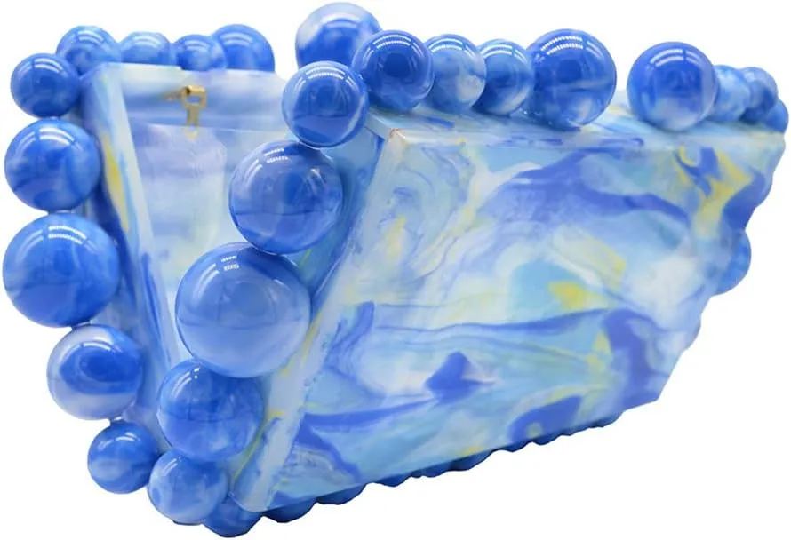 Women Acrylic Evening Clutch Box Purse Marble Handbag for Wedding Cocktail Party Banquet