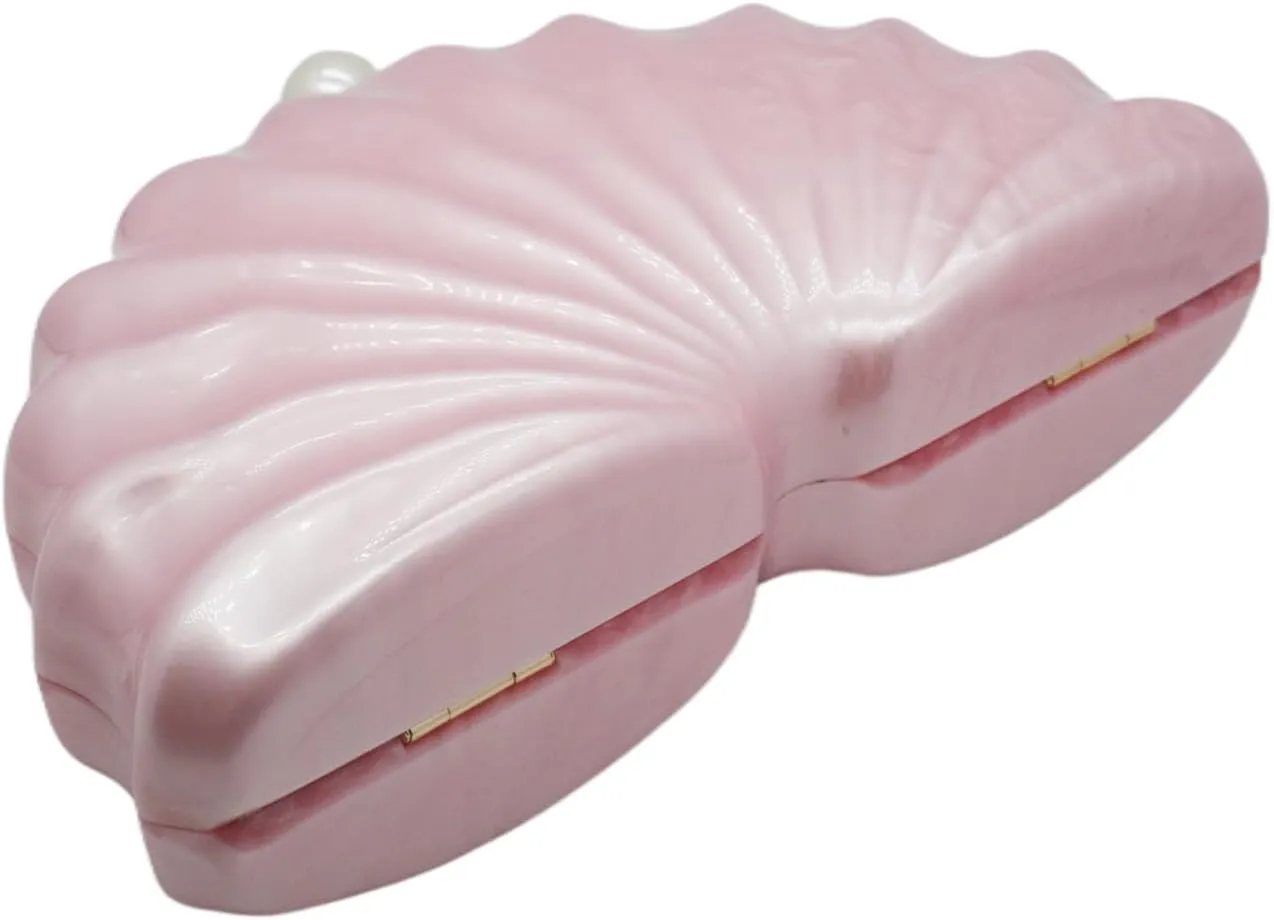 Women Acrylic Shell Shaped Clutch Luxury Marble Acrylic Evening Handbag Unique Chain Shoulder Bag Wedding Party Purses