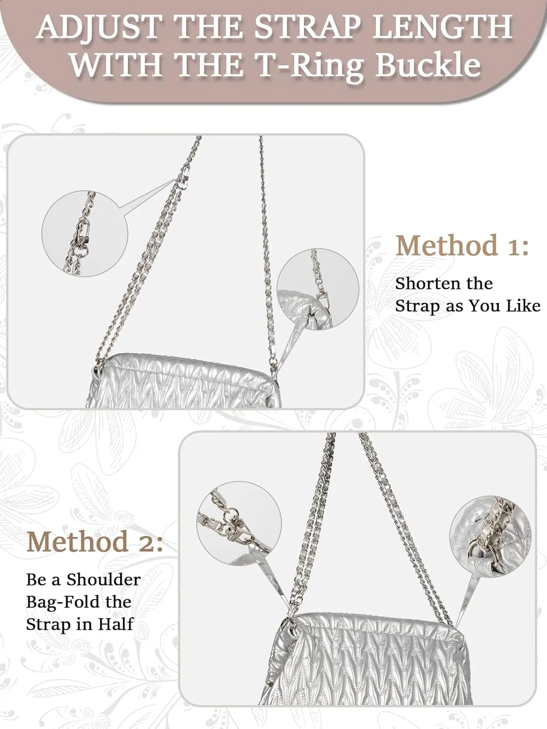 Women Clutch Bag Women's Evening Handbag Pleated PU Clutch Purse Quilted Handbags for Women Wedding Cocktail Party