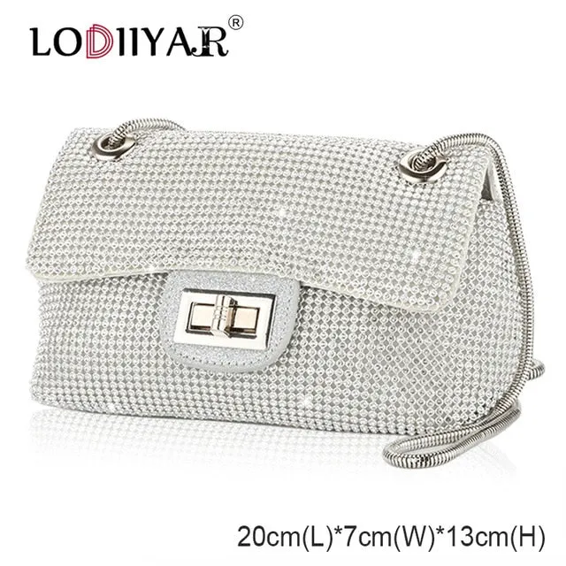 Women Diamonds Bag Rhinestone Shoulder Bags Ladies Purse Handbags Clutch Evening/Party/Wedding Bags Black Birthday Gift Women