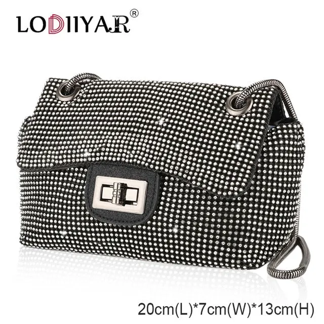 Women Diamonds Bag Rhinestone Shoulder Bags Ladies Purse Handbags Clutch Evening/Party/Wedding Bags Black Birthday Gift Women