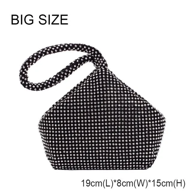 Women Diamonds Bag Rhinestone Shoulder Bags Ladies Purse Handbags Clutch Evening/Party/Wedding Bags Black Birthday Gift Women