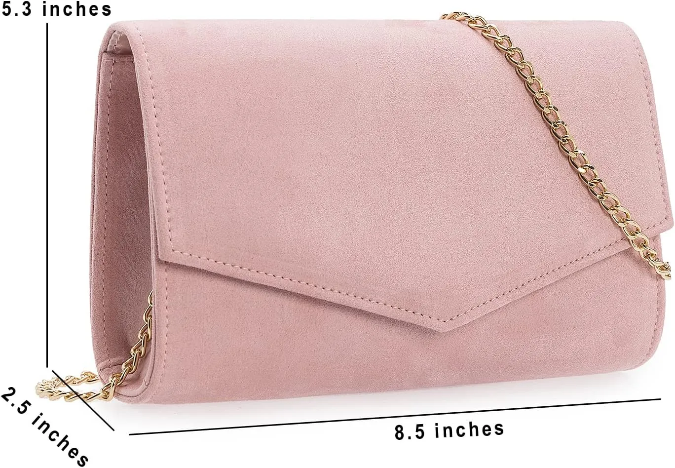Women Evening Bag Dressy Clutch Handbag Faux Suede Purse for Wedding