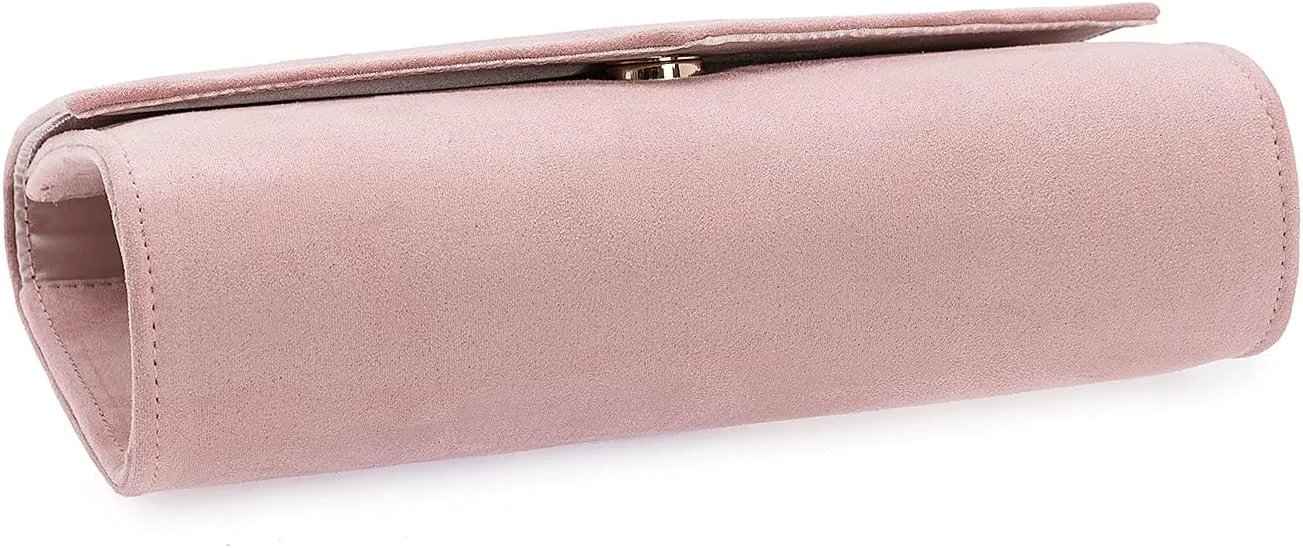 Women Evening Bag Dressy Clutch Handbag Faux Suede Purse for Wedding