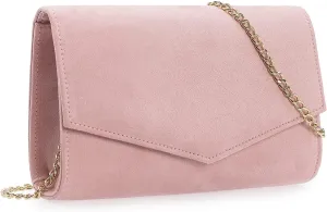 Women Evening Bag Dressy Clutch Handbag Faux Suede Purse for Wedding