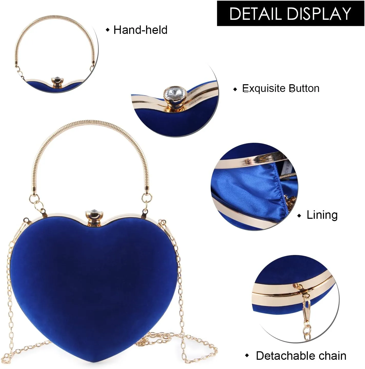Women Heart Purse Wedding Party Evening Bag Cute Heart Shaped Clutch Small Cocktail Prom Tote Handbag