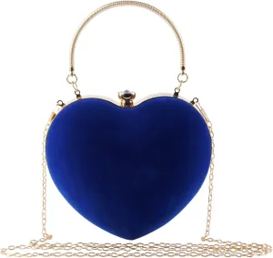 Women Heart Purse Wedding Party Evening Bag Cute Heart Shaped Clutch Small Cocktail Prom Tote Handbag
